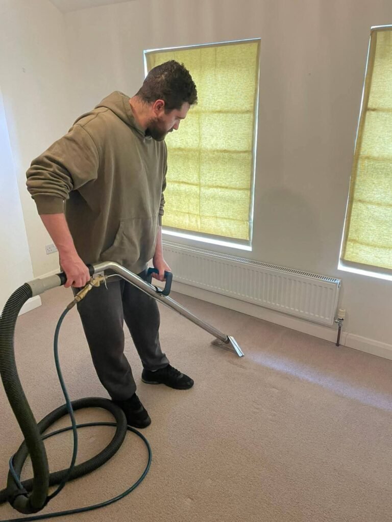 Merlin's Carpet Cleaning technician at work